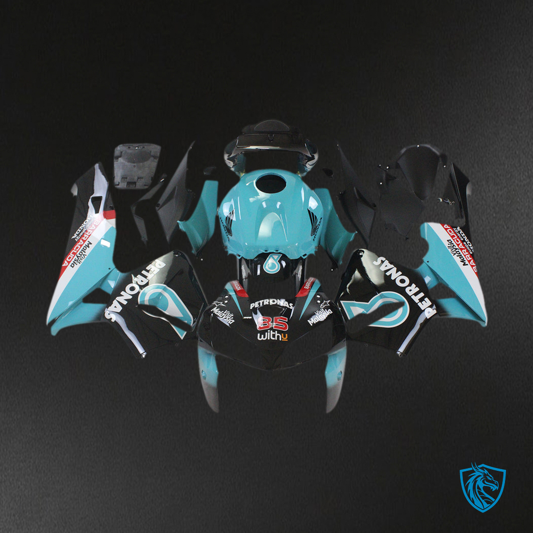 Honda CBR600RR (2005-2006) Black & Teal F5 - MERGEment Motorcycle Fairings Kit