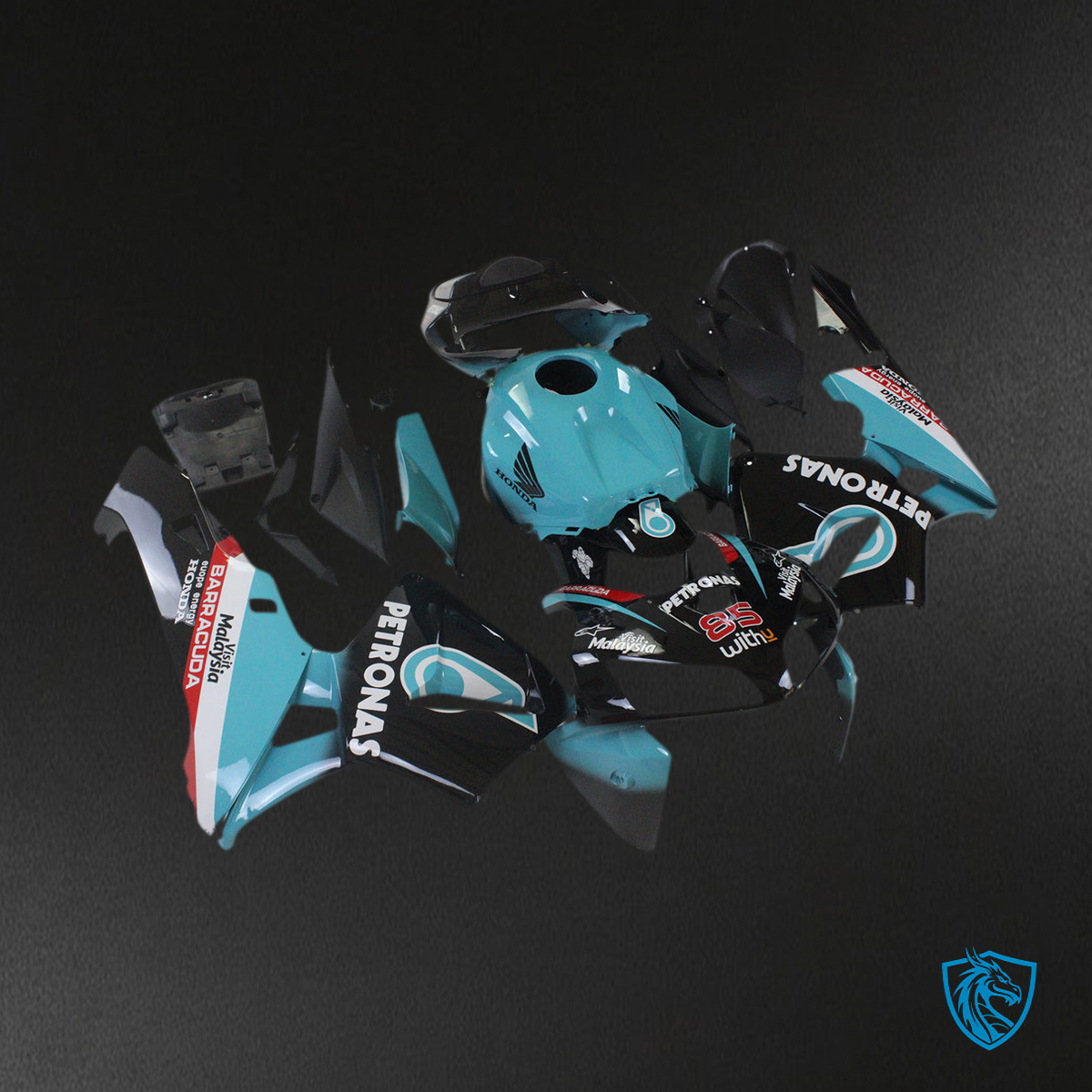 Honda CBR600RR (2005-2006) Black & Teal F5 - MERGEment Motorcycle Fairings Kit