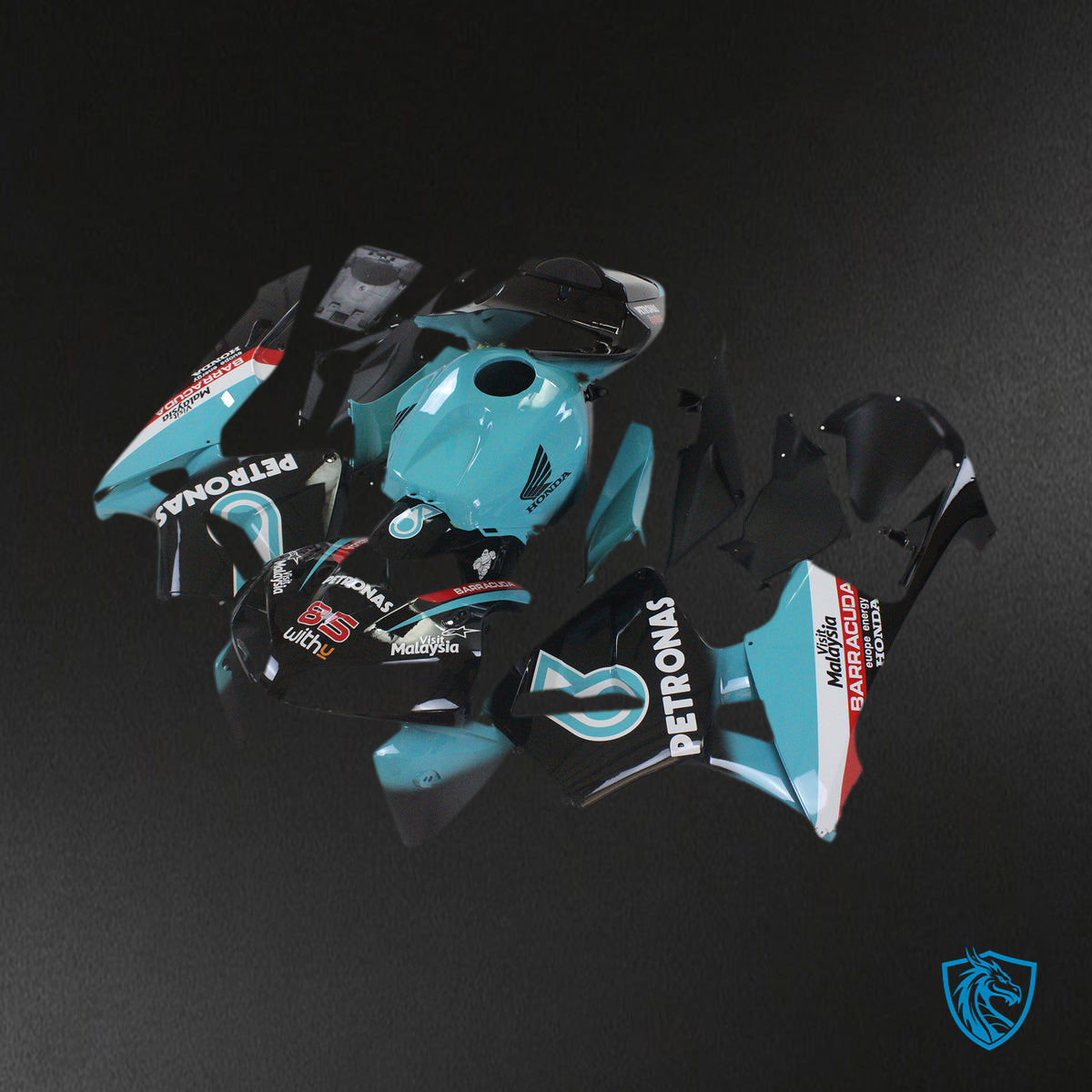 Honda CBR600RR (2005-2006) Black & Teal F5 - MERGEment Motorcycle Fairings Kit