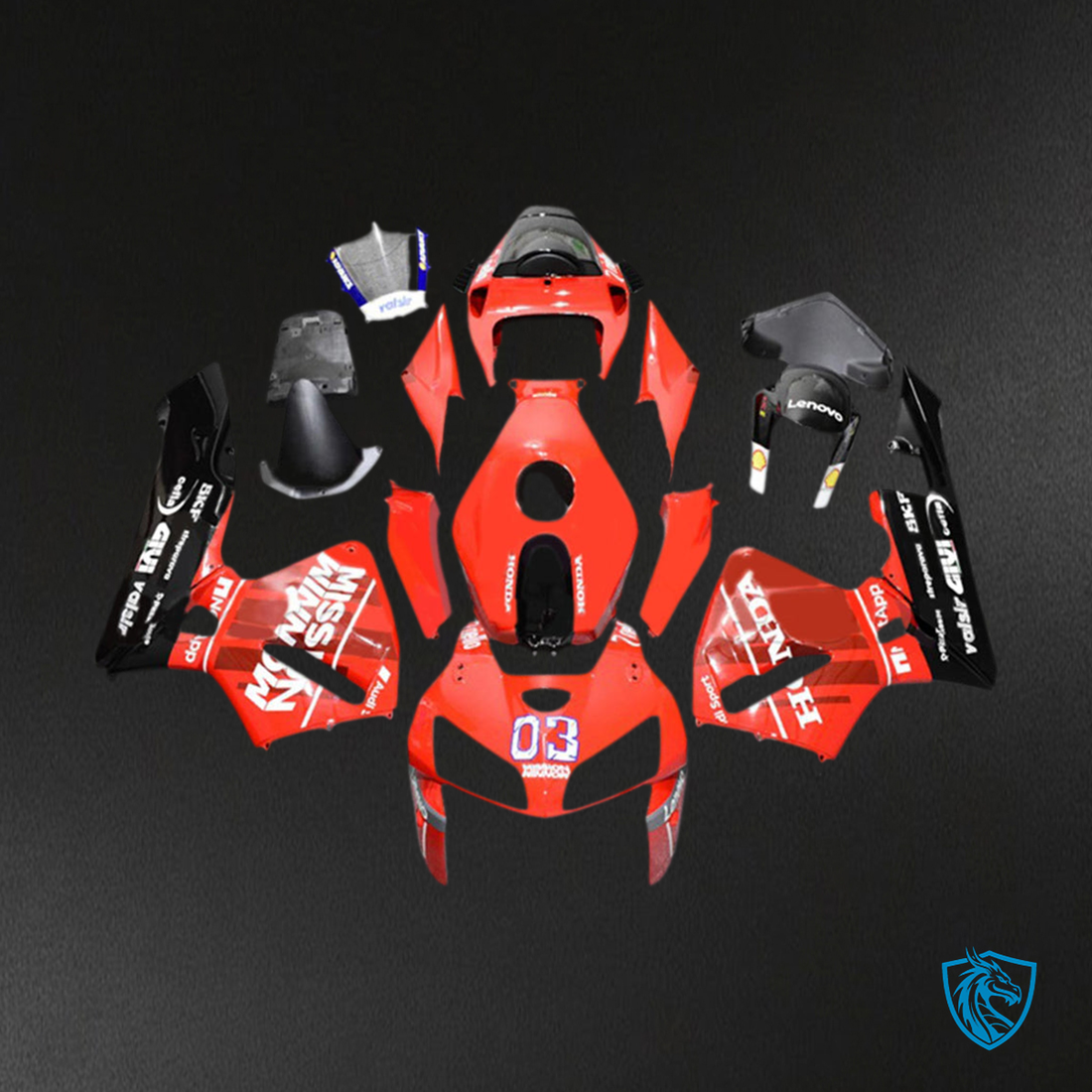 Honda CBR600RR (2005-2006) Red & Black F5 - Custom ABS Fairing Kit