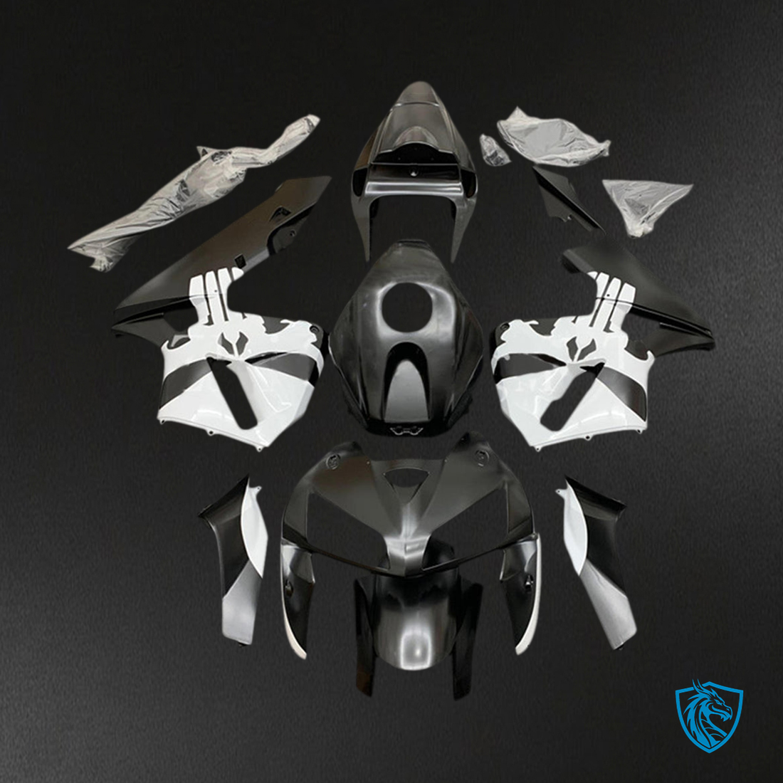 Honda CBR600RR (2005-2006) Black & White F5 Fairing Kit - Aftermarket ABS Bodywork