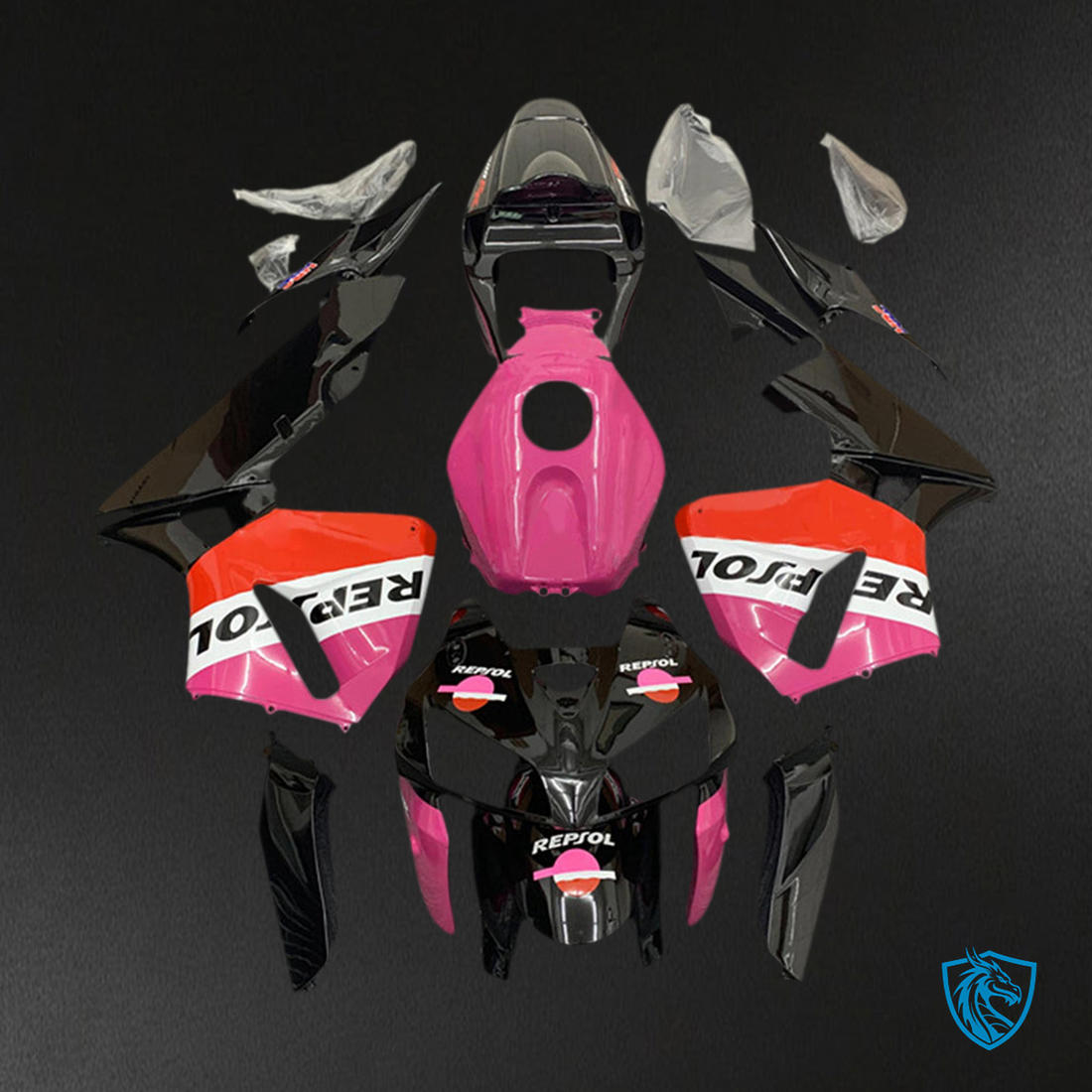 Honda CBR600RR (2005-2006) Black, Orange & Pink F5 - Custom ABS Fairing Kit