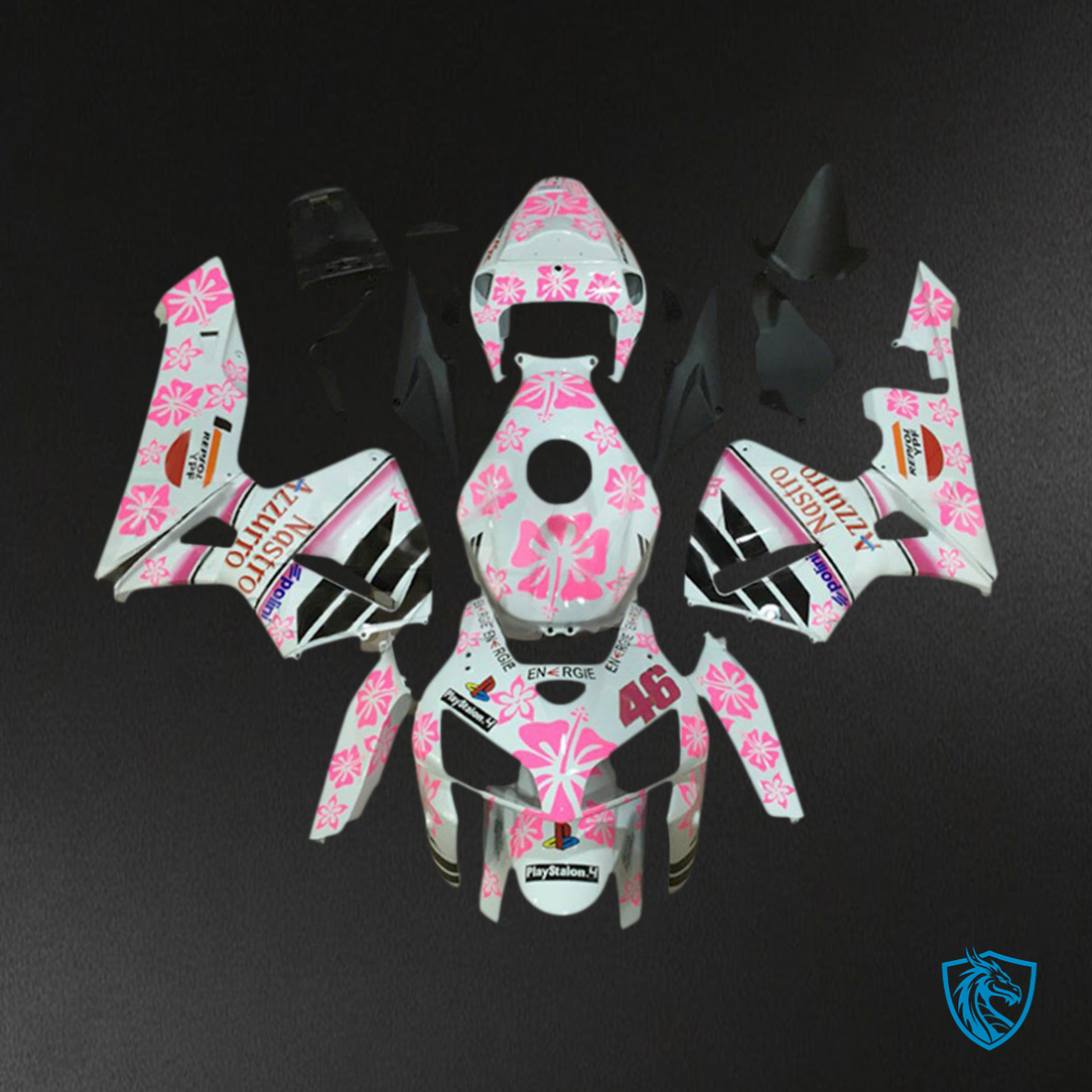 Honda CBR600RR (2005-2006) White & Pink F5 Fairing Kit | ABS Bodywork