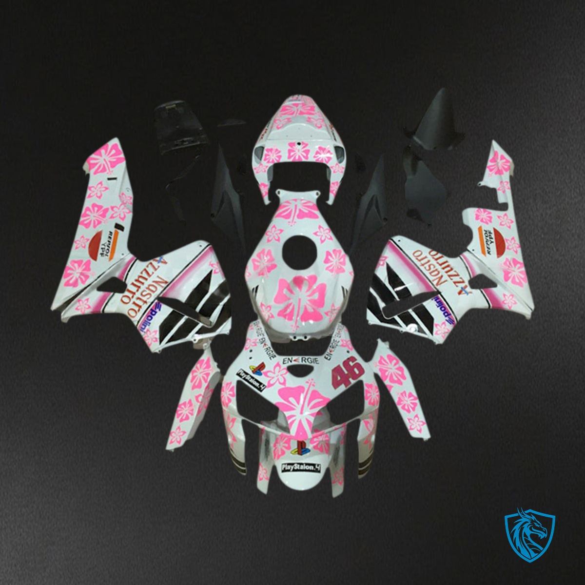 Honda CBR600RR (2005-2006) White & Pink F5 Fairing Kit | ABS Bodywork