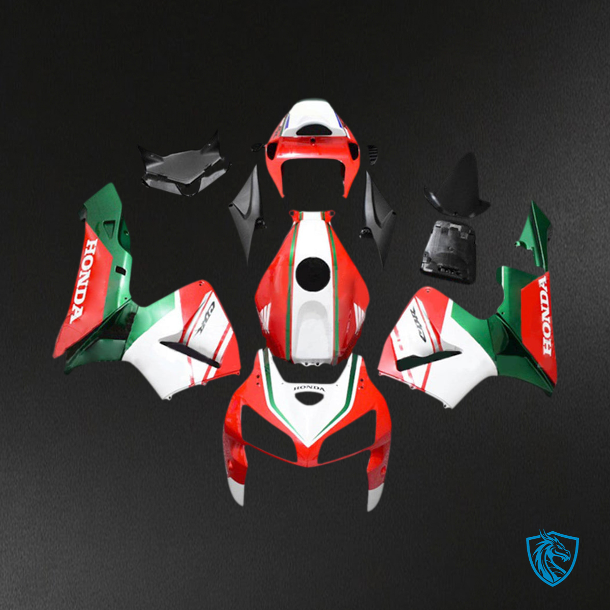 Honda CBR600RR (2005-2006) Red, White & Green F5 - MERGEment Motorcycle Fairings Kit