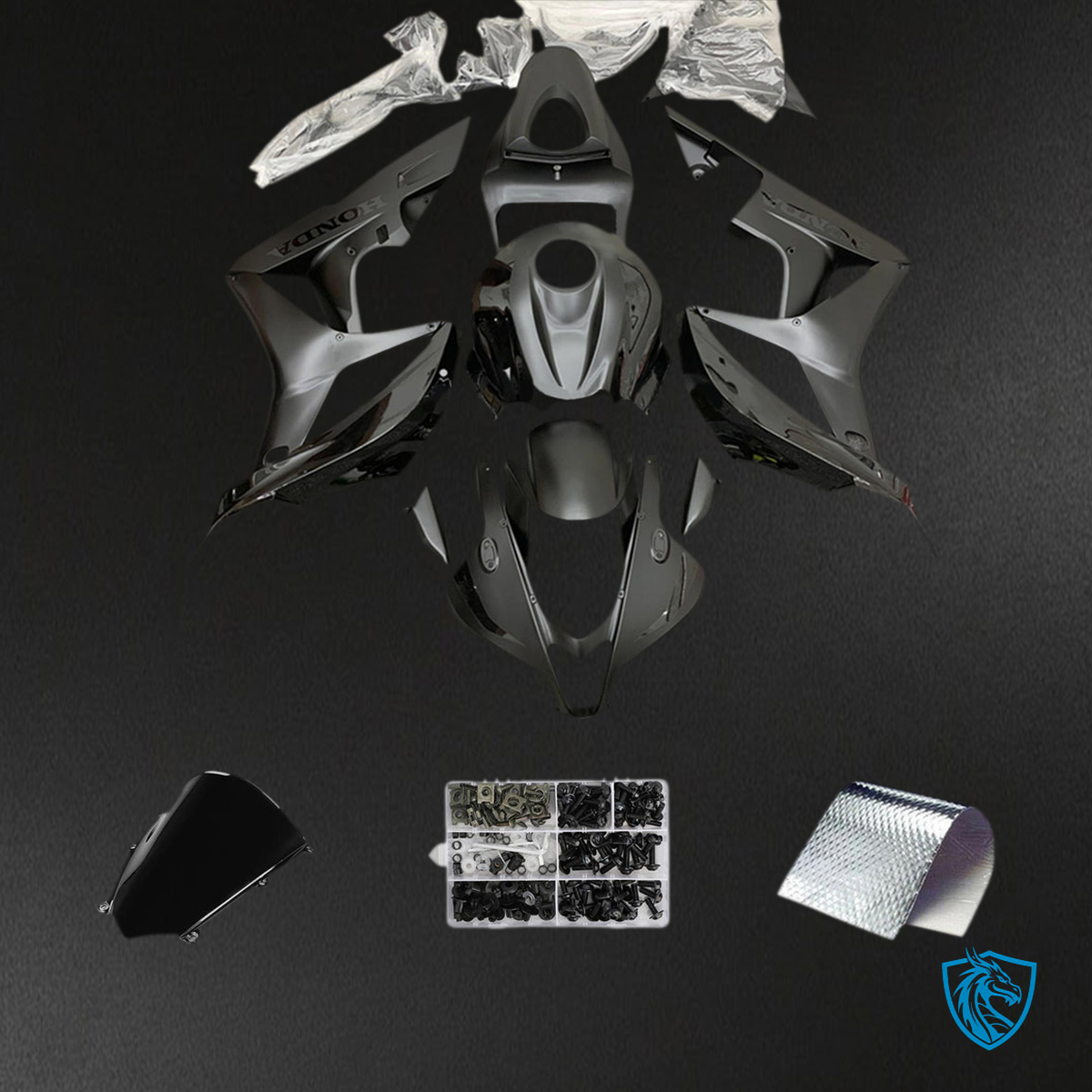 Honda CBR600RR (2007-2008) Matte Black F5 - Custom ABS Fairing Kit