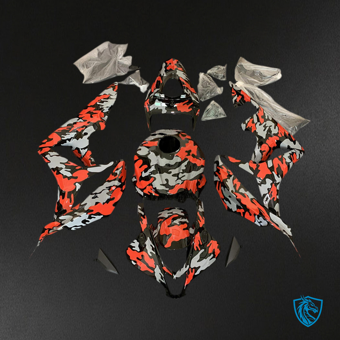 Honda CBR600RR (2007-2008) Gloss Light Orange Camo F5 Fairing Kit | ABS Bodywork