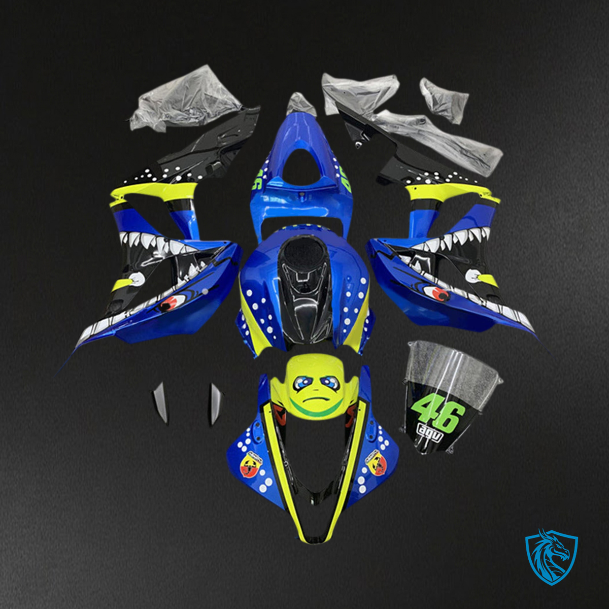 Honda CBR600RR (2007-2008) Metallic Blue Shark F5 Fairing Kit - Aftermarket ABS Bodywork