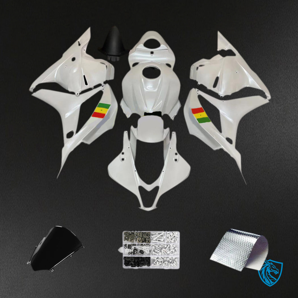 Honda CBR600RR (2007-2008) White F5 - Custom ABS Fairing Kit