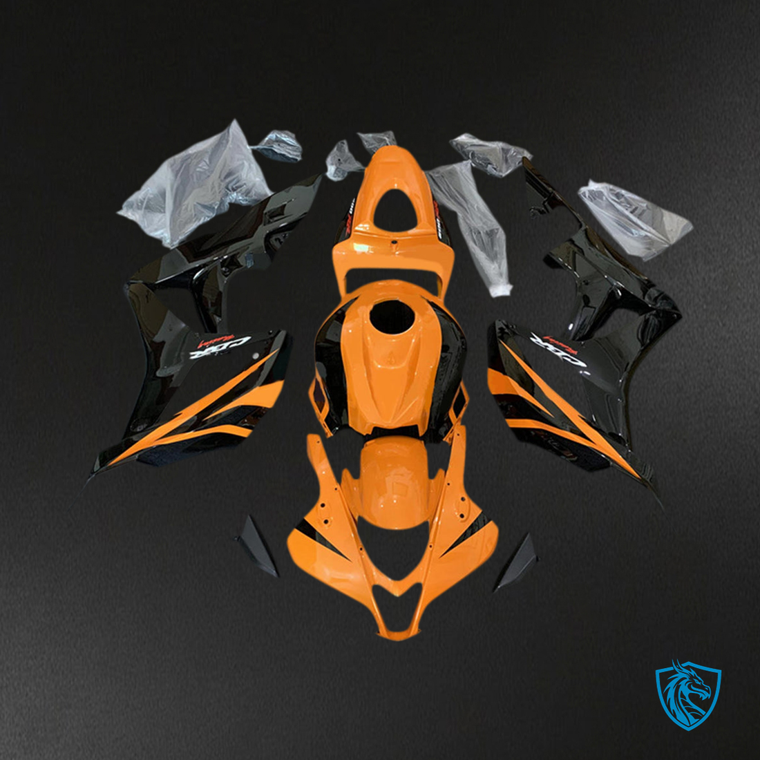 Honda CBR600RR (2007-2008) Black & Orange F5 - MERGEment Motorcycle Fairings Kit