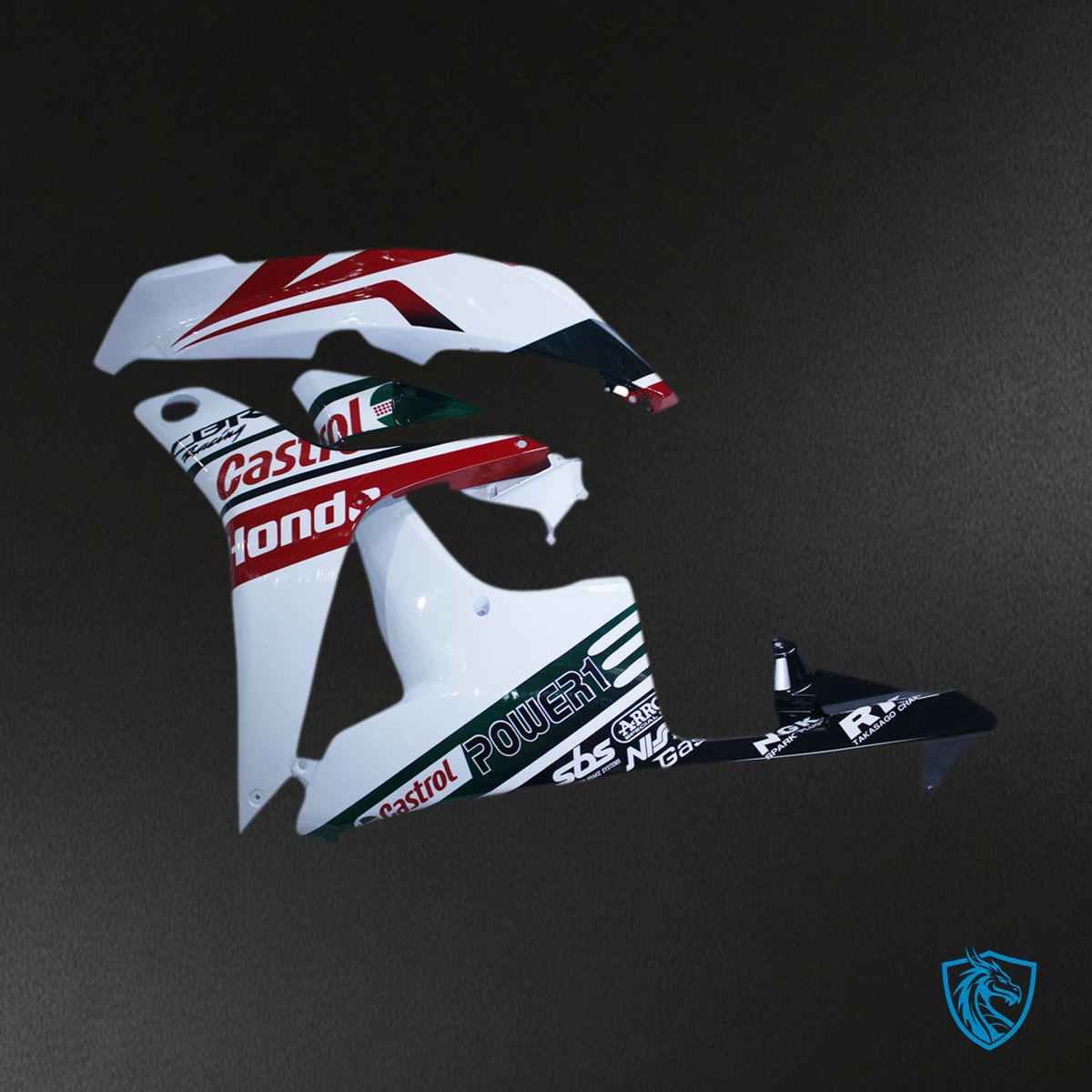 Honda CBR600RR (2007-2008) White, Red & Black F5 Fairing Kit - Aftermarket ABS Bodywork