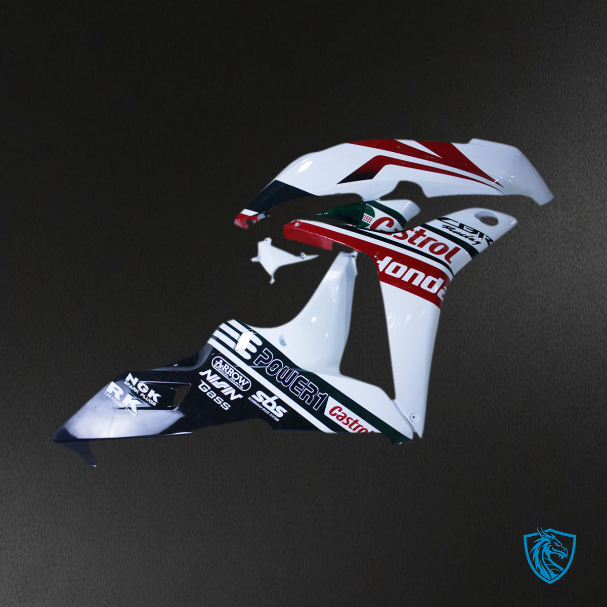 Honda CBR600RR (2007-2008) White, Red & Black F5 Fairing Kit - Aftermarket ABS Bodywork