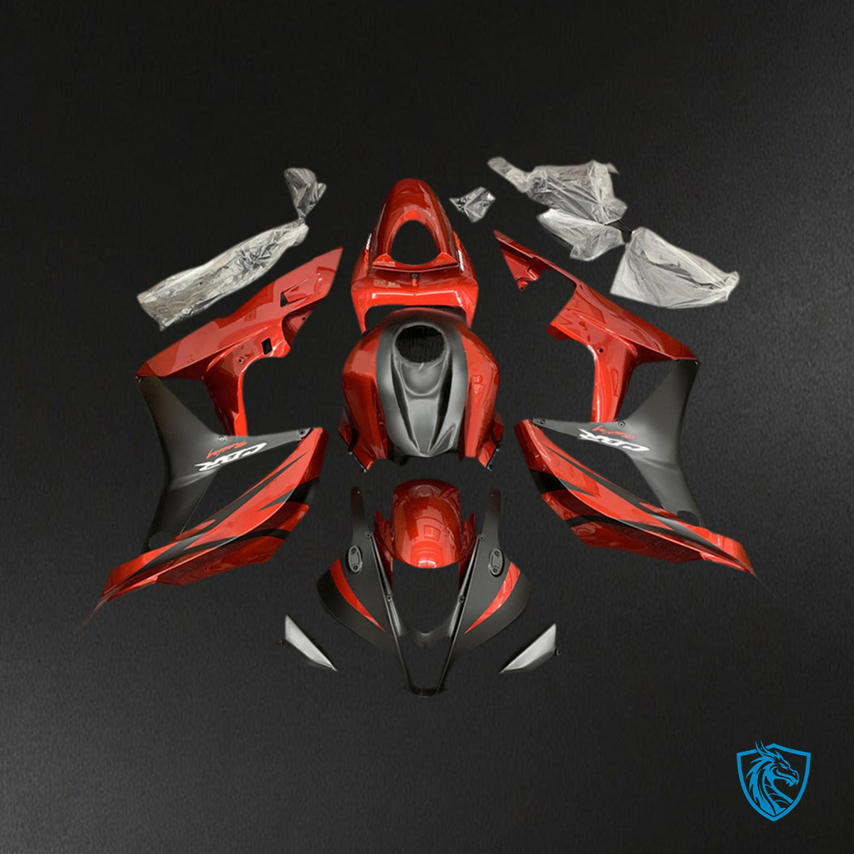 Honda CBR600RR (2007-2008) Red & Black F5 - Custom ABS Fairing Kit
