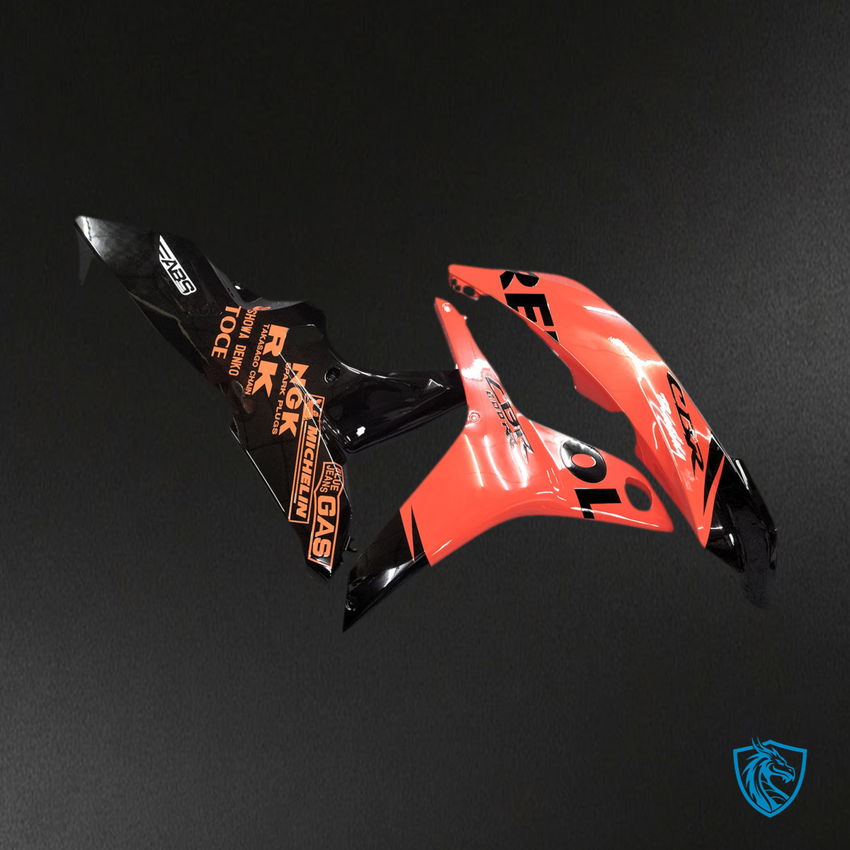 Honda CBR600RR (2007-2008) Orange & Black Repsol F5 Fairing Kit | ABS Bodywork