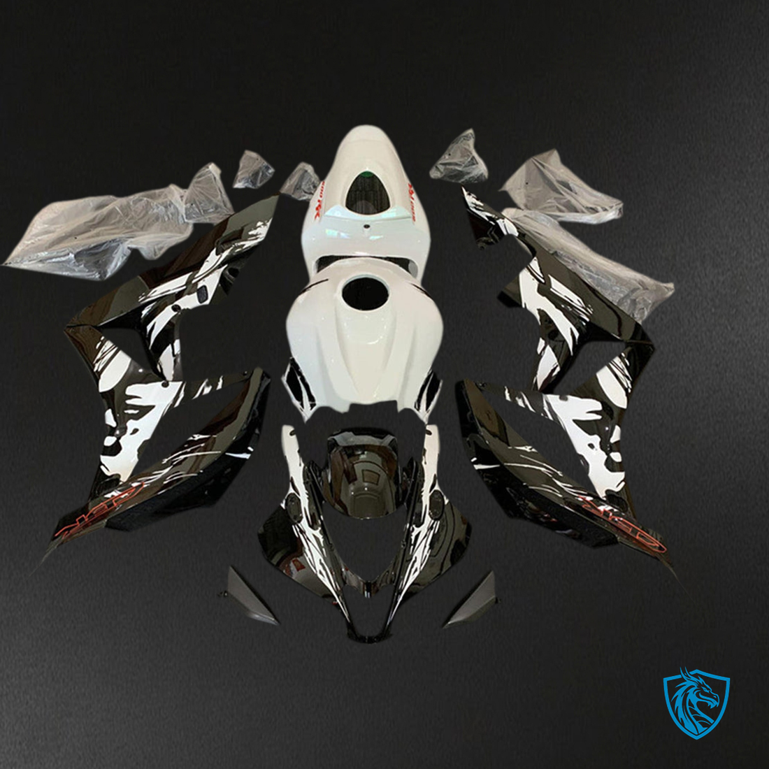 Honda CBR600RR (2007-2008) Black & White F5 - Custom ABS Fairing Kit