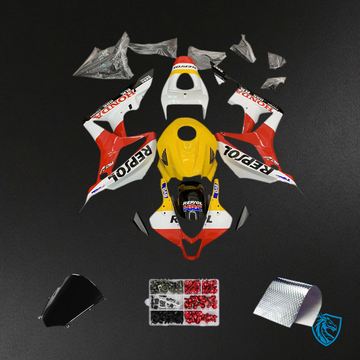 Honda CBR600RR (2007-2008) Red, White & Yellow Repsol F5 Fairing Kit | ABS Bodywork