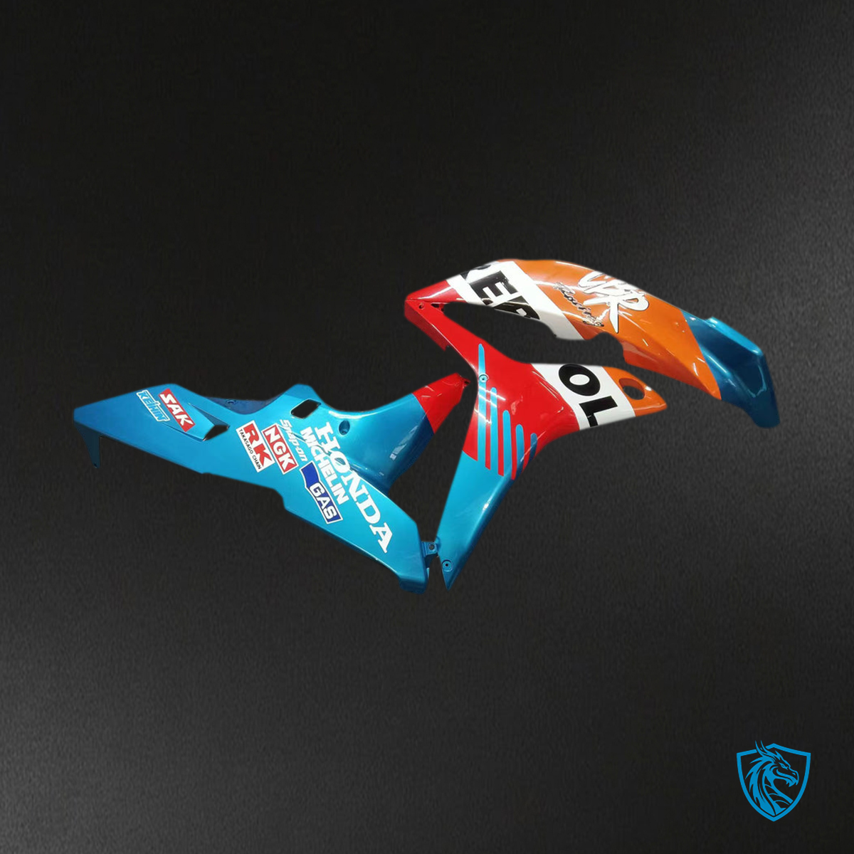Honda CBR600RR (2007-2008) Blue, Orange & White F5 - MERGEment Motorcycle Fairings Kit