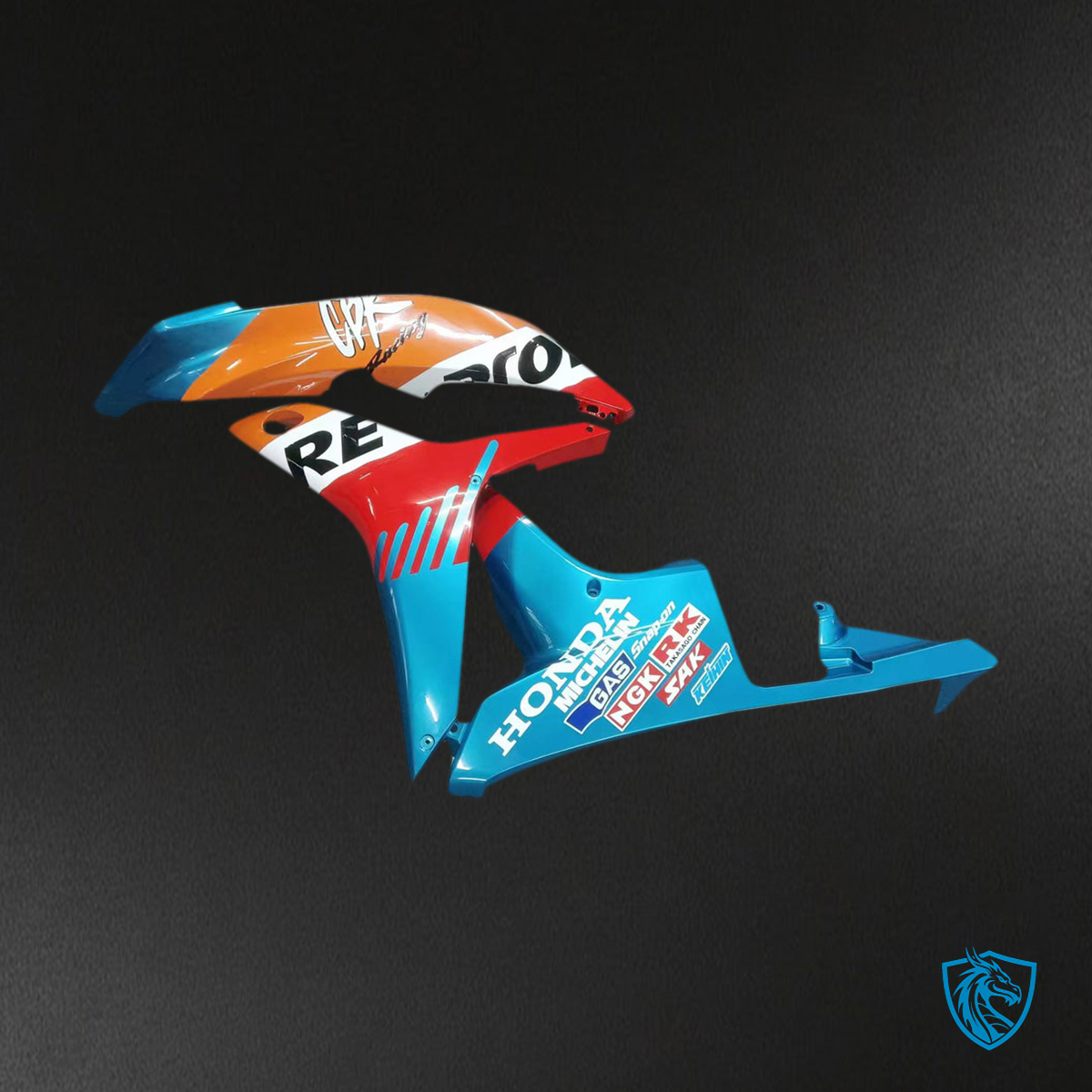 Honda CBR600RR (2007-2008) Blue, Orange & White F5 - MERGEment Motorcycle Fairings Kit