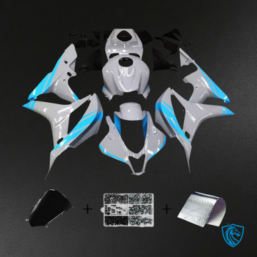 Honda CBR600RR (2007-2008) Nardo Gray & Light Blue F5 Fairing Kit - Aftermarket ABS Bodywork
