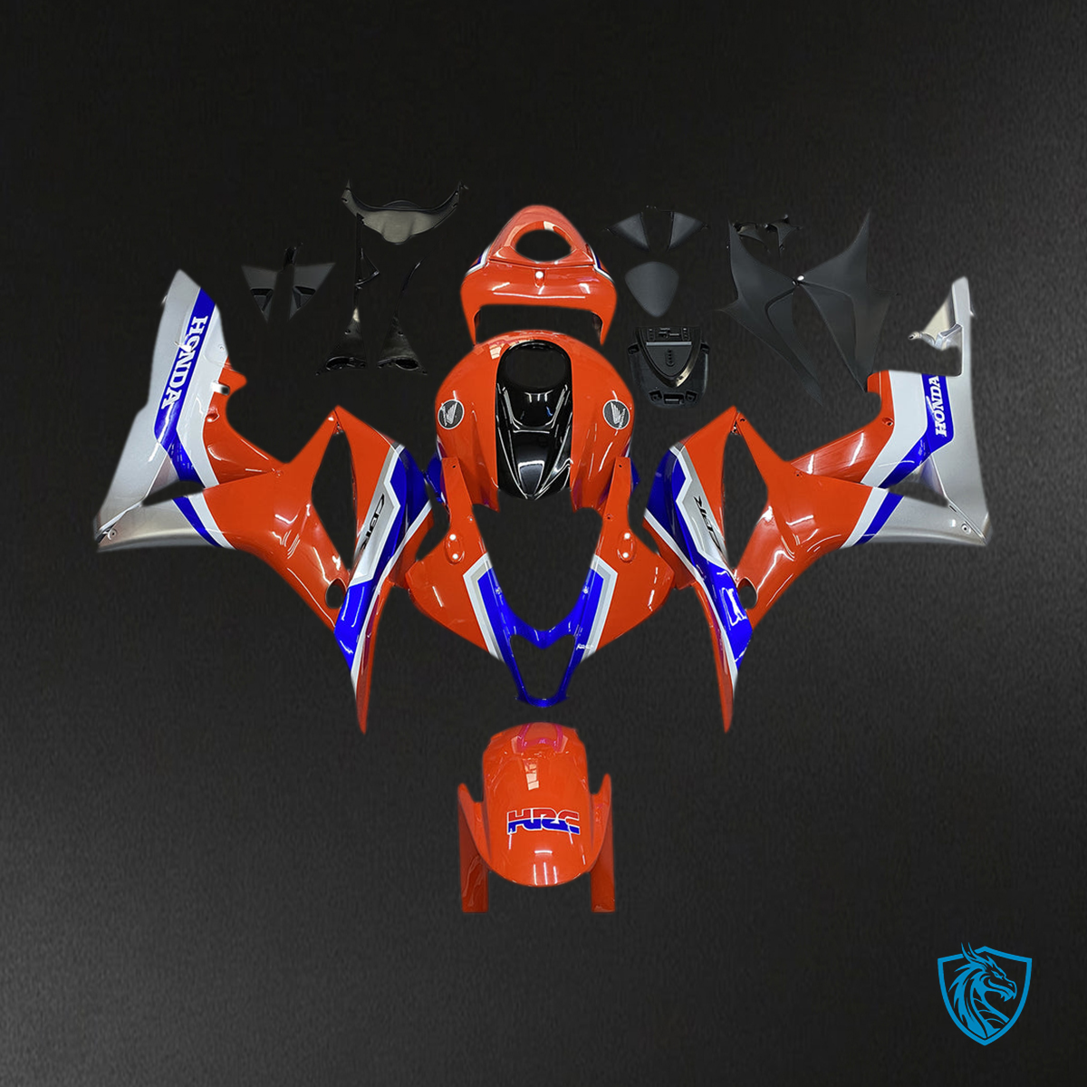 Honda CBR600RR (2007-2008) Orange, White & Blue F5 Fairing Kit | ABS Bodywork