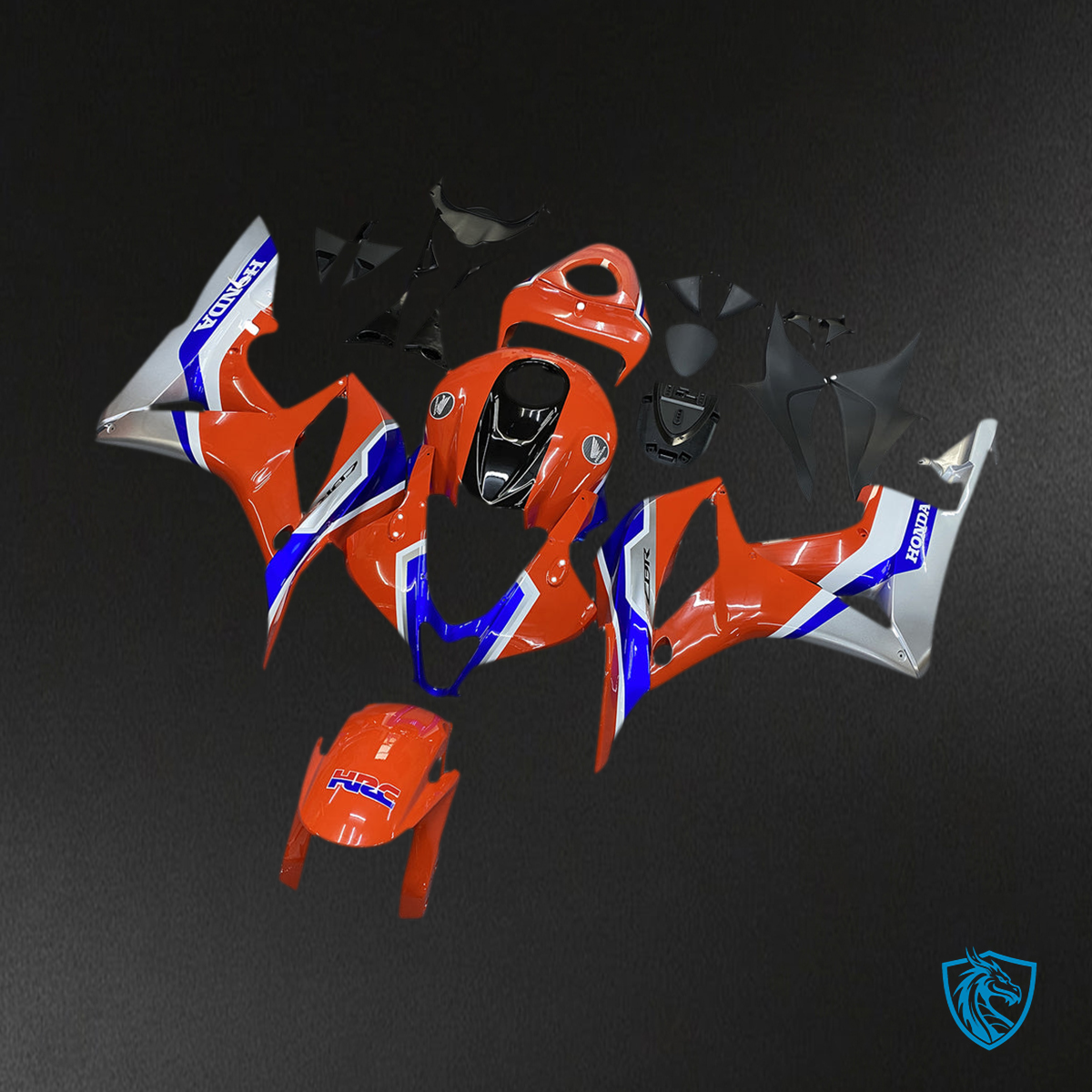 Honda CBR600RR (2007-2008) Orange, White & Blue F5 Fairing Kit | ABS Bodywork