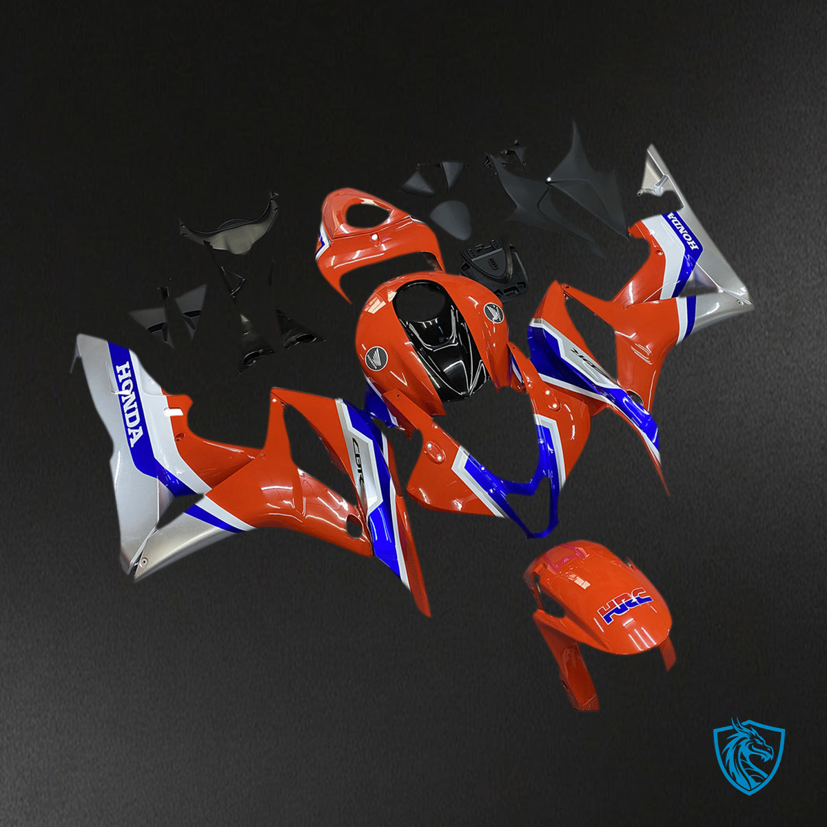 Honda CBR600RR (2007-2008) Orange, White & Blue F5 Fairing Kit | ABS Bodywork