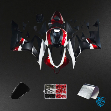 Honda CBR600RR (2007-2008) Black, Red & White F5 Fairing Kit - Aftermarket ABS Bodywork