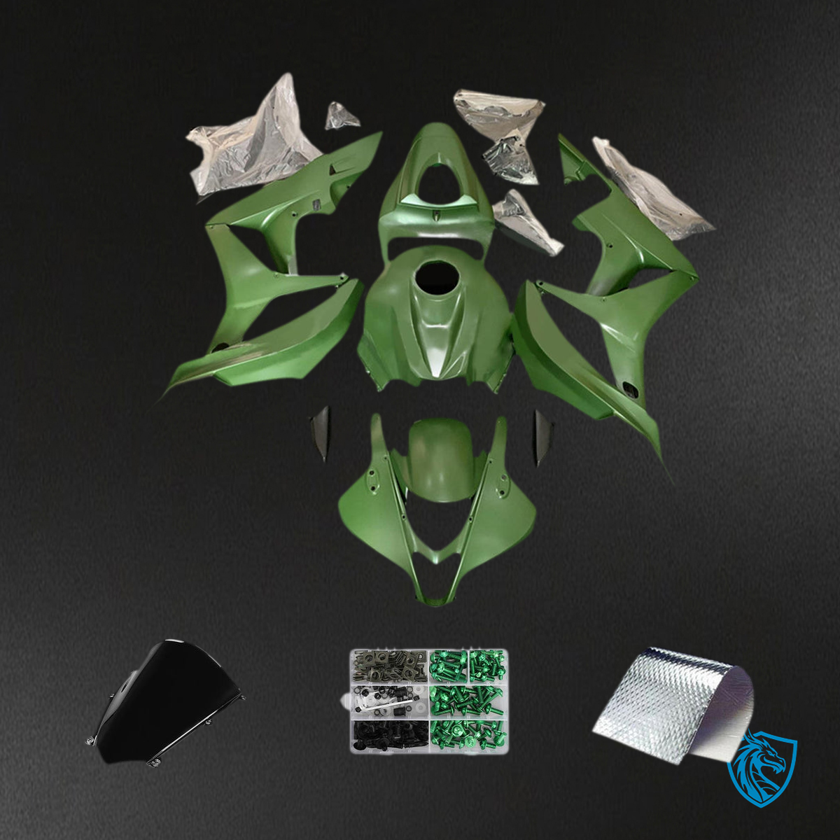 Honda CBR600RR (2007-2008) Army Green F5 - Custom ABS Fairing Kit