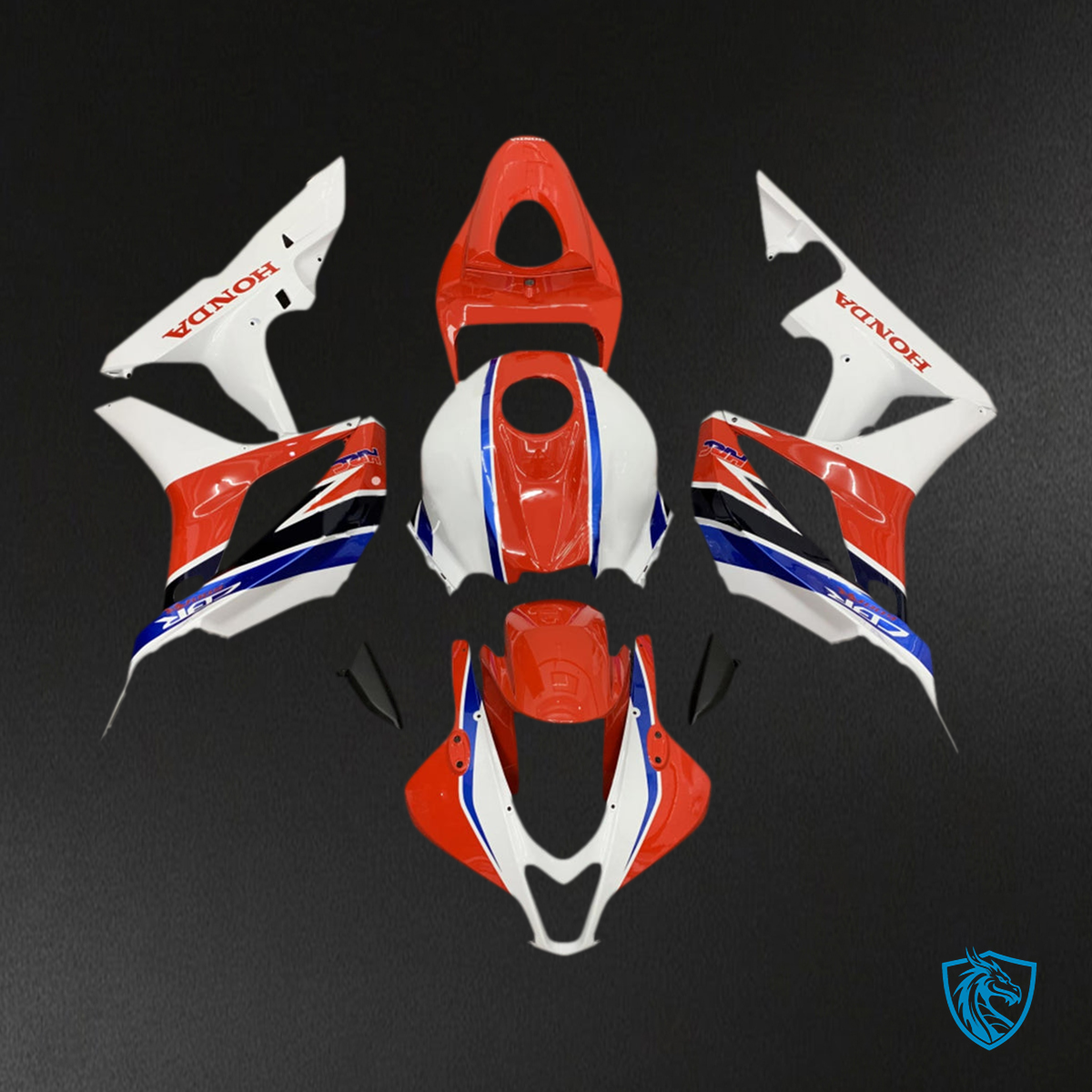 Honda CBR600RR (2007-2008) White, Red & Blue F5 Fairing Kit | ABS Bodywork