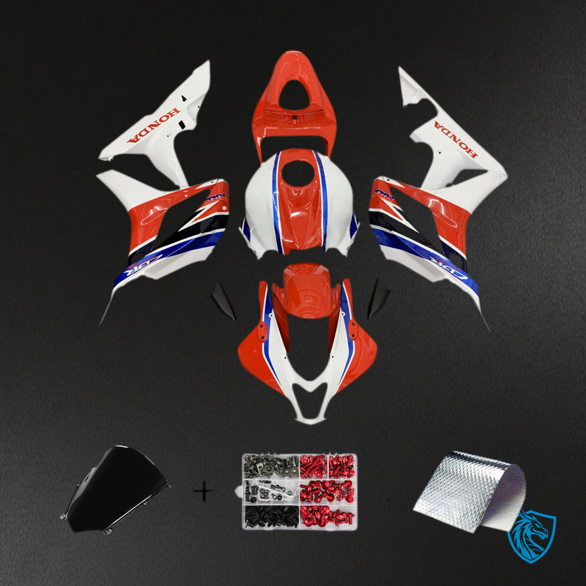 Honda CBR600RR (2007-2008) White, Red & Blue F5 Fairing Kit | ABS Bodywork