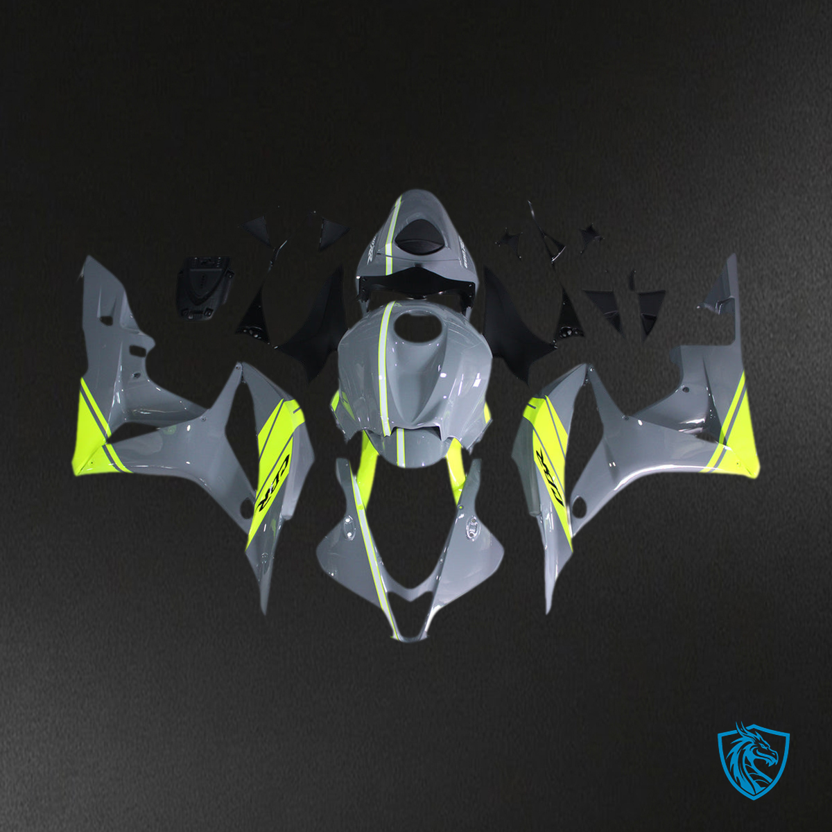 Honda CBR600RR (2007-2008) Nardo Grey & Neon Yellow F5 - MERGEment Motorcycle Fairings Kit