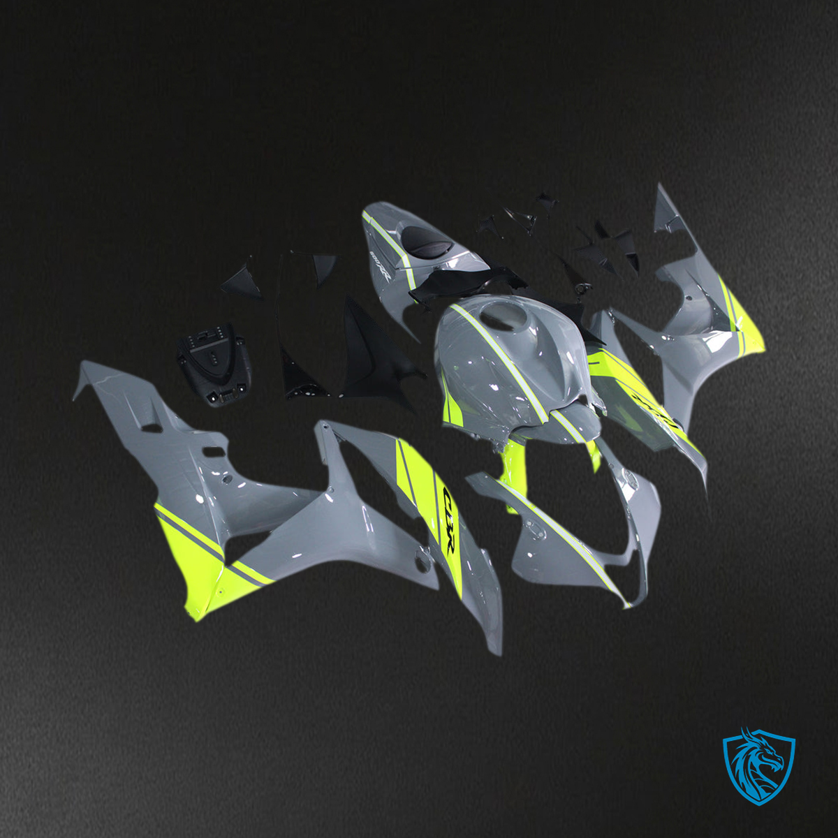 Honda CBR600RR (2007-2008) Nardo Grey & Neon Yellow F5 - MERGEment Motorcycle Fairings Kit