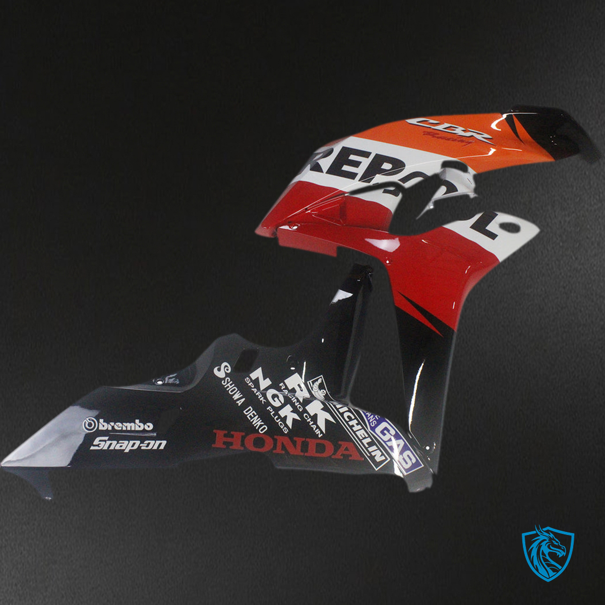 Honda CBR600RR (2007-2008) Fairing kit - Orange, Red, White and Black ABS Bodywork