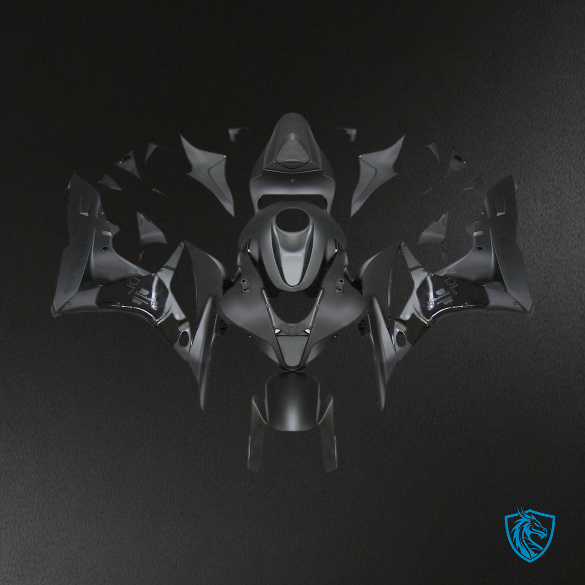 Honda CBR600RR (2007-2008) Matte Black Generic Fairing Kit - Aftermarket ABS Bodywork