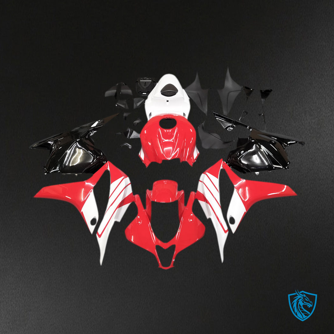 Honda CBR600RR (2009-2012) Red & White Generic Fairings Kit - Aftermarket ABS Bodywork