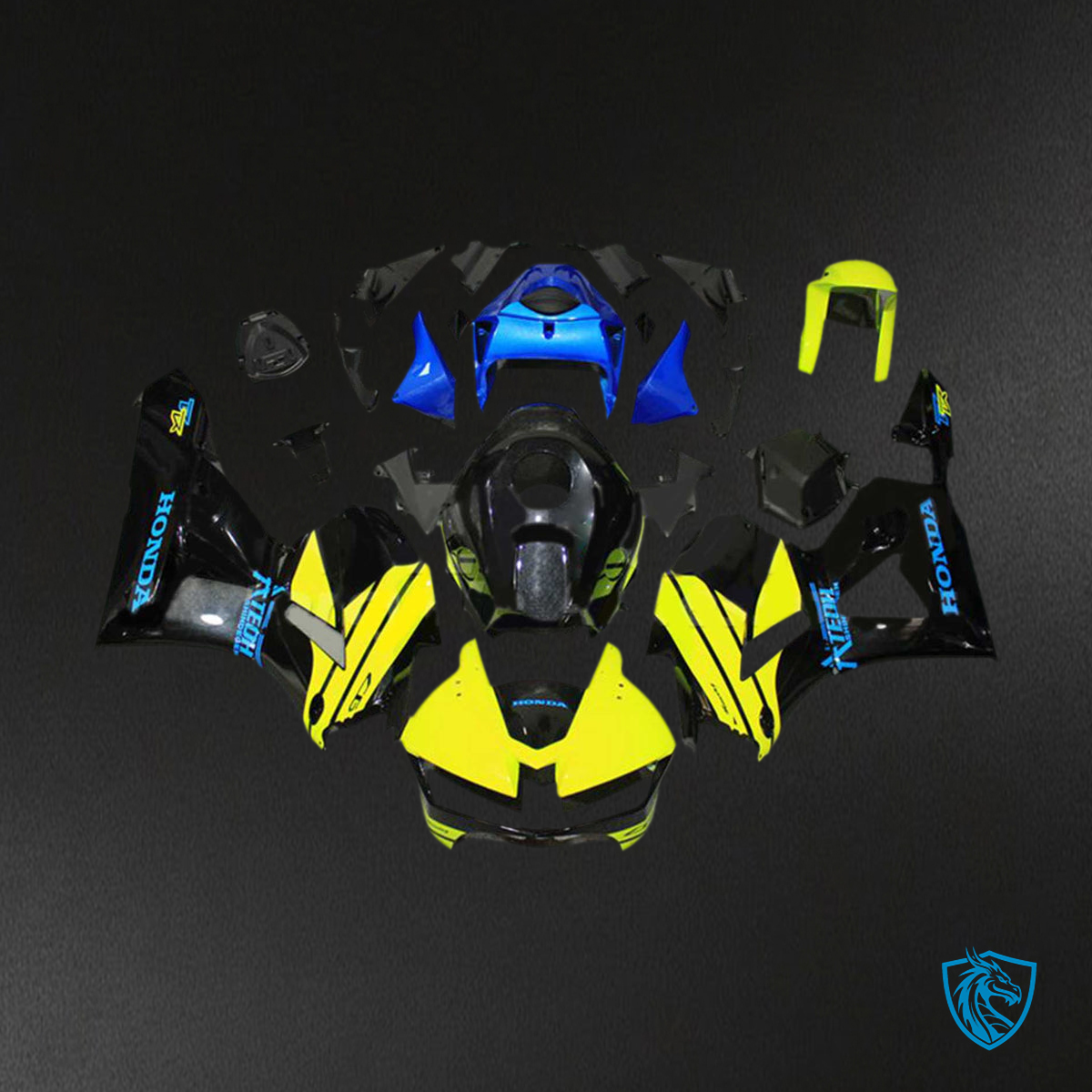 Honda CBR600RR (2013-2023) Black & Yellow F5 Fairing Kit | ABS Bodywork