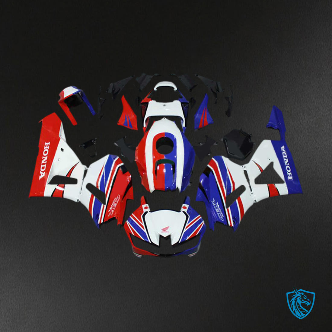 Honda CBR600RR (2013-2023) White, Red & Blue F5 - Custom ABS Fairing Kit