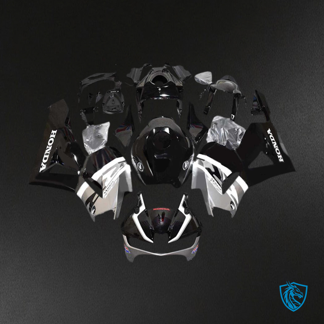 Honda CBR600RR (2013-2023) Black & Silver F5 Fairing Kit | ABS Bodywork