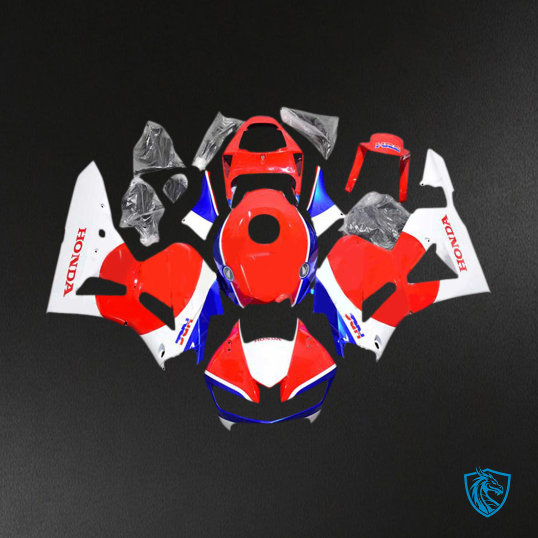 Honda CBR600RR (2013-2023) White, Red & Blue F5 Fairing Kit - Aftermarket ABS Bodywork