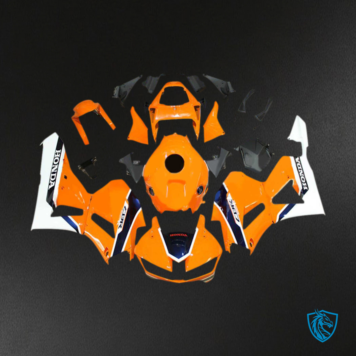 Honda CBR600RR (2013-2023) Orange & White F5 - Custom ABS Fairing Kit