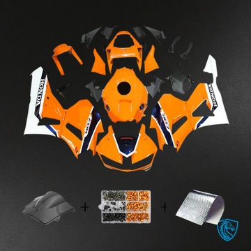 Honda CBR600RR (2013-2023) Orange & White F5 - Custom ABS Fairing Kit