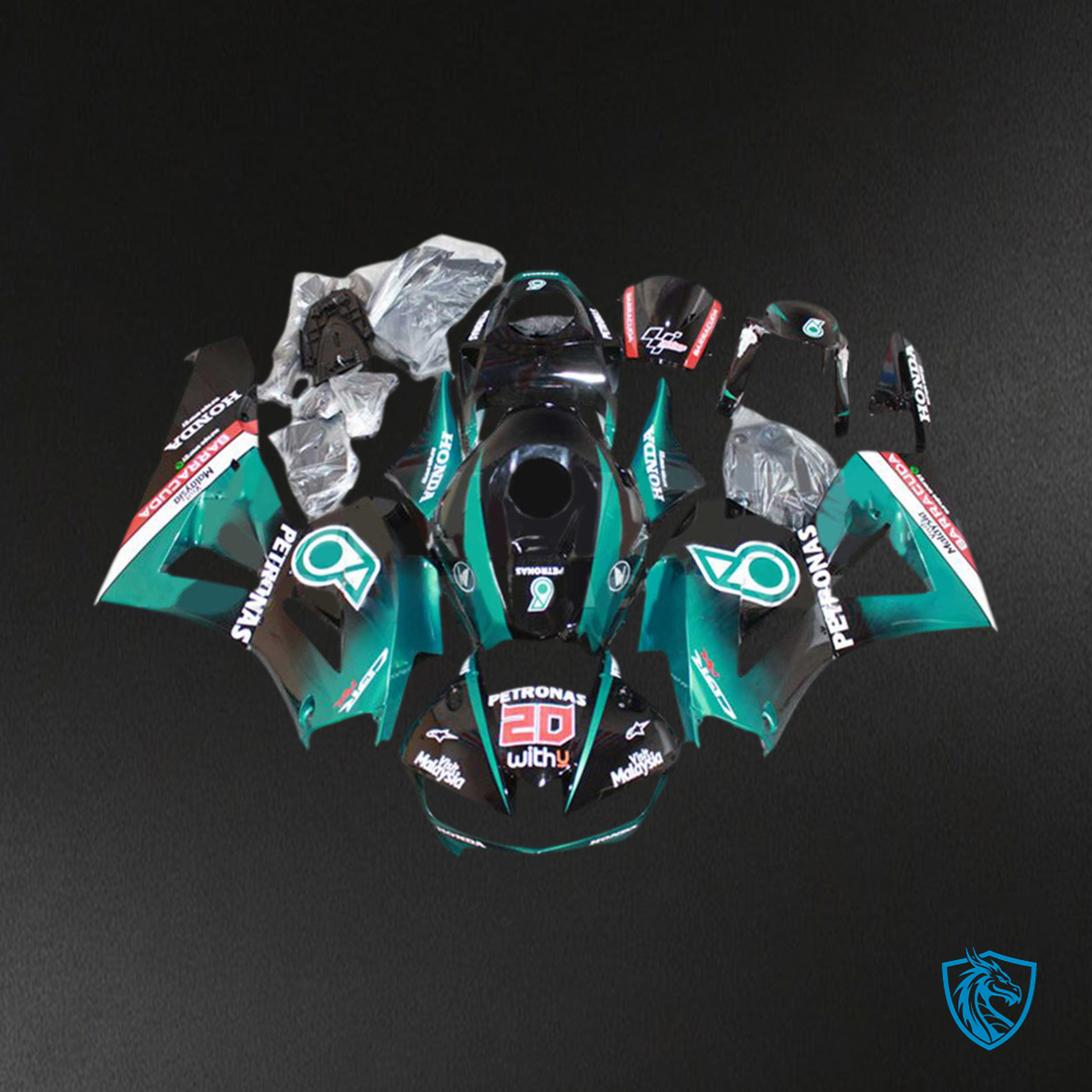 Honda CBR600RR (2013-2023) Black & Teal F5 - MERGEment Motorcycle Fairings Kit