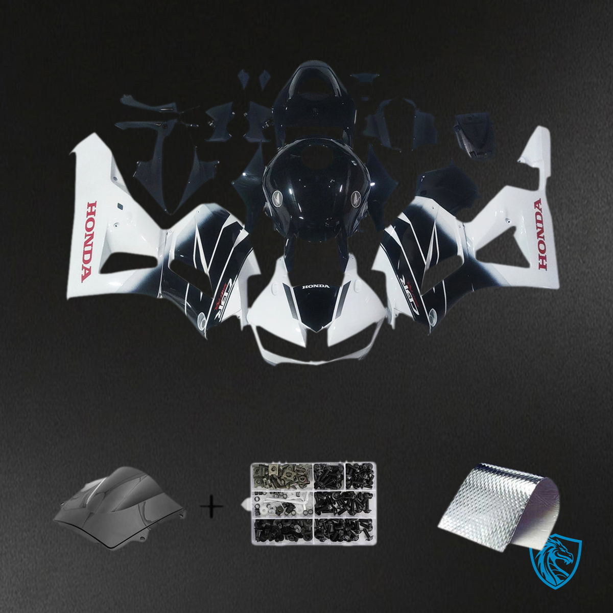Honda CBR600RR (2013-2023) White & Black F5 Fairing Kit - Aftermarket ABS Bodywork