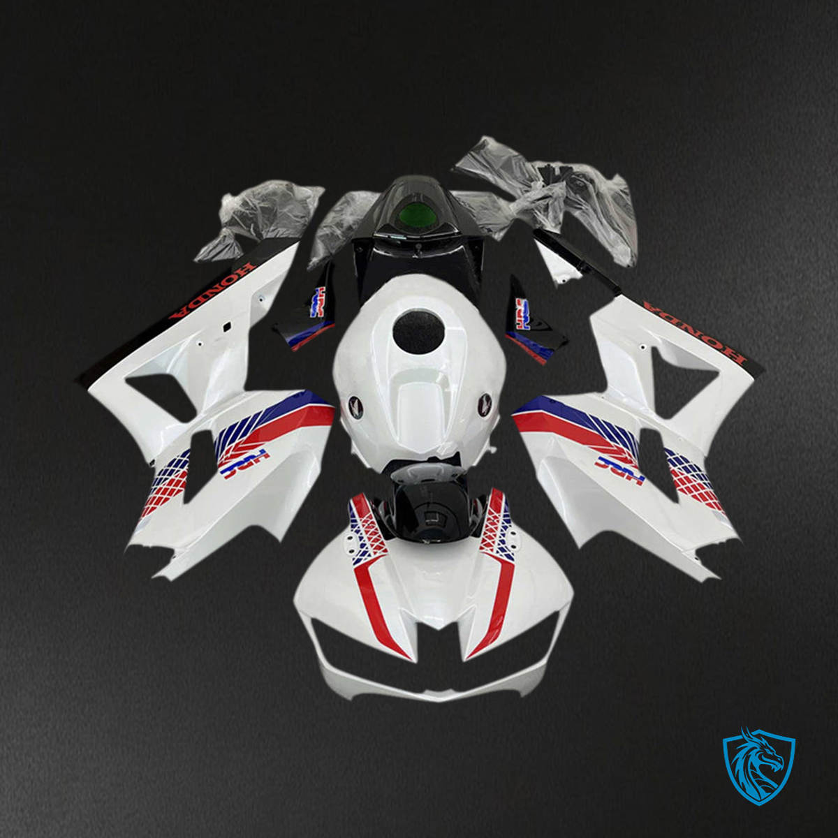Honda CBR600RR (2013-2023) White & Red F5 - Custom ABS Fairing Kit