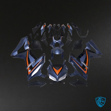 Honda CBR650R (2019-2020) Gloss Blue, Black & Orange - Custom ABS Fairing Kit