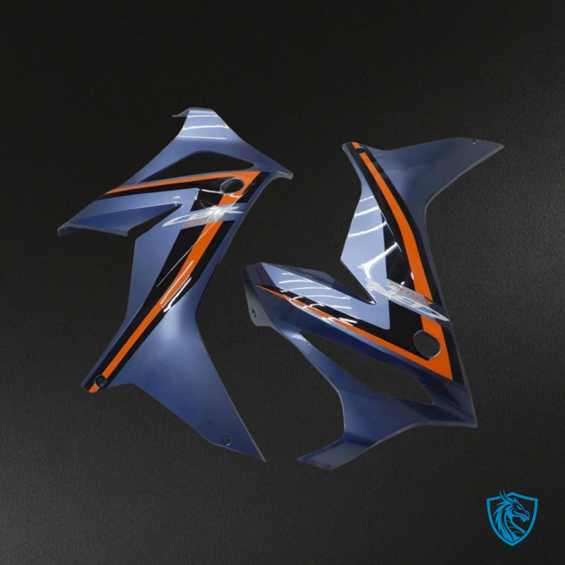 Honda CBR650R (2019-2020) Gloss Blue, Black & Orange - Custom ABS Fairing Kit