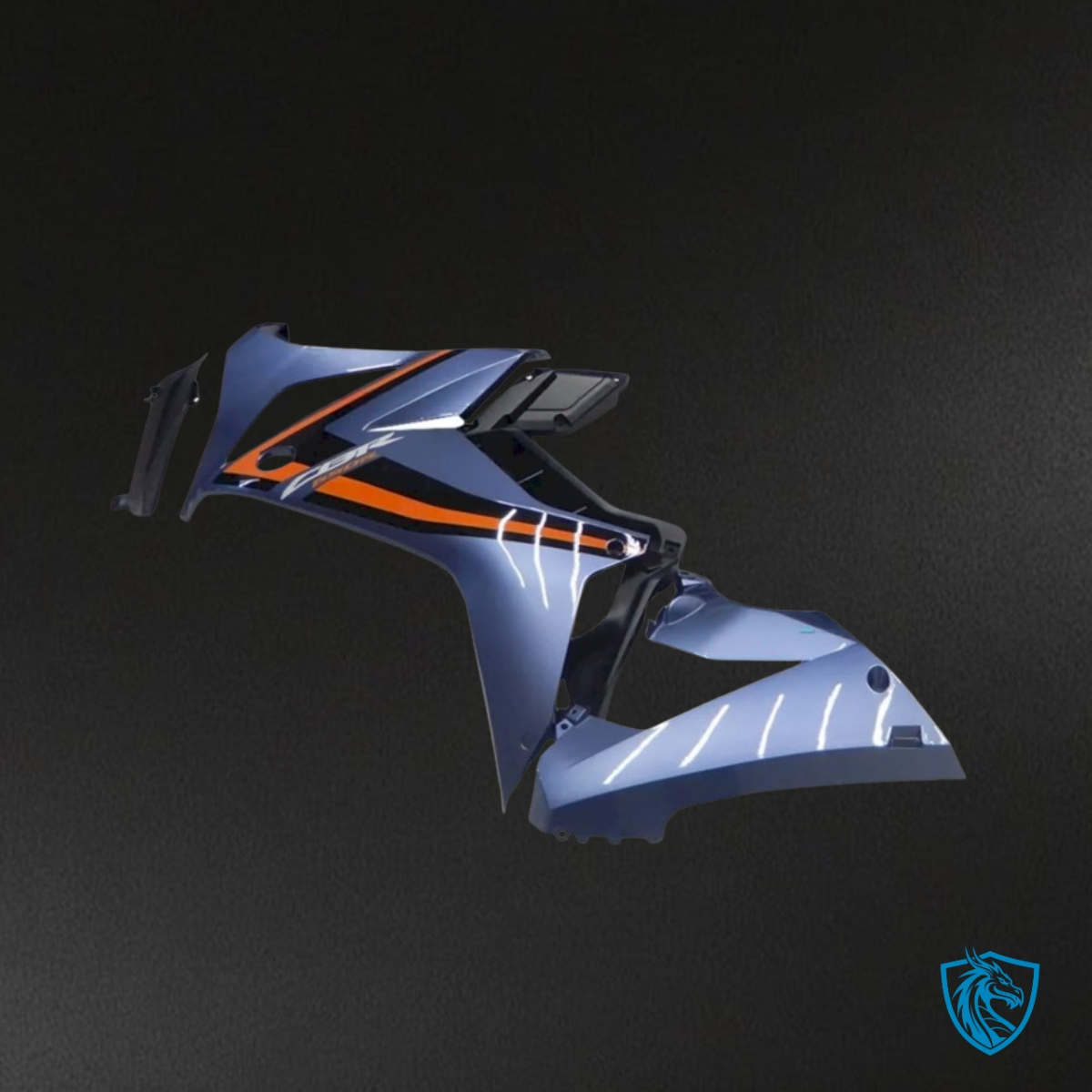 Honda CBR650R (2019-2020) Gloss Blue, Black & Orange - Custom ABS Fairing Kit