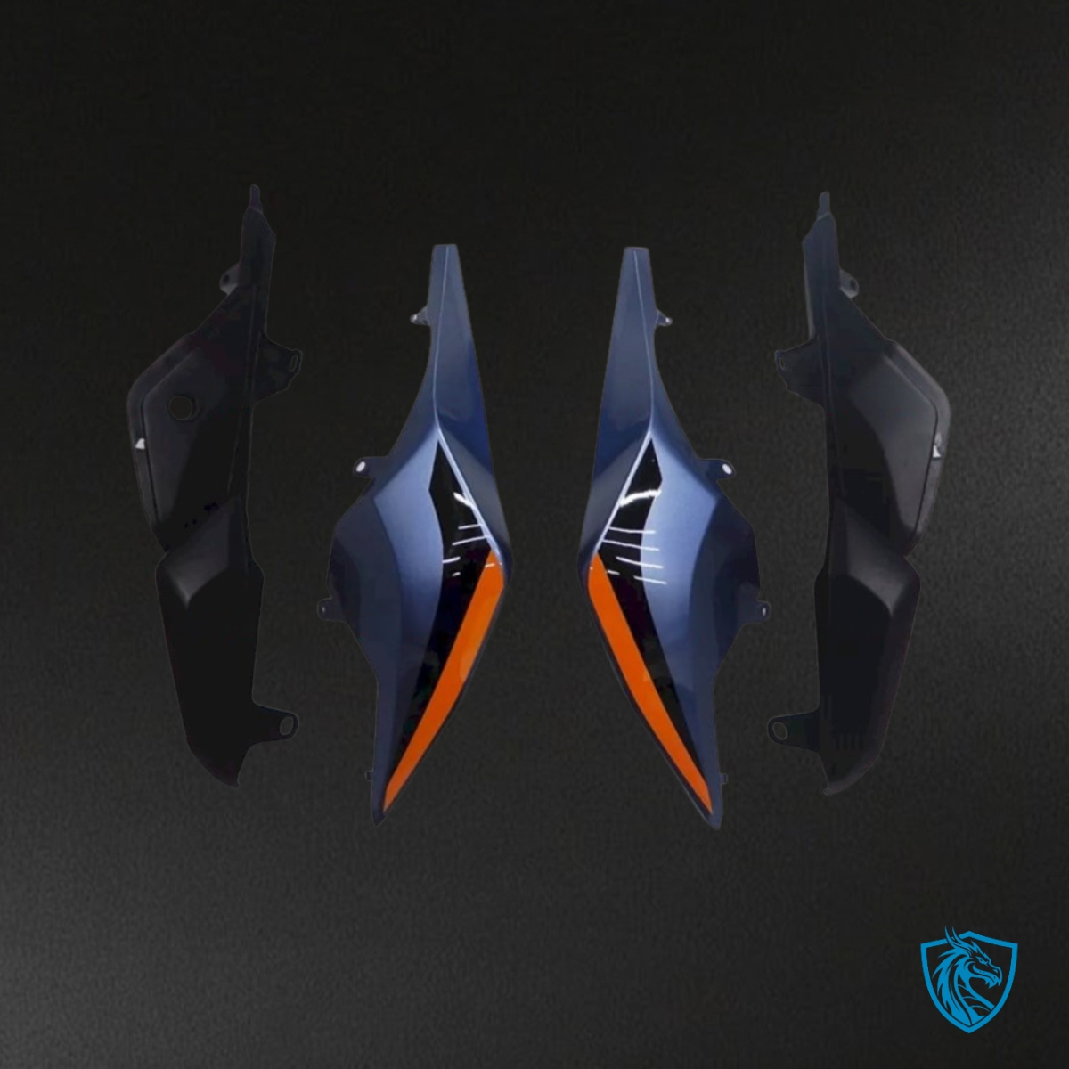 Honda CBR650R (2019-2020) Gloss Blue, Black & Orange - Custom ABS Fairing Kit