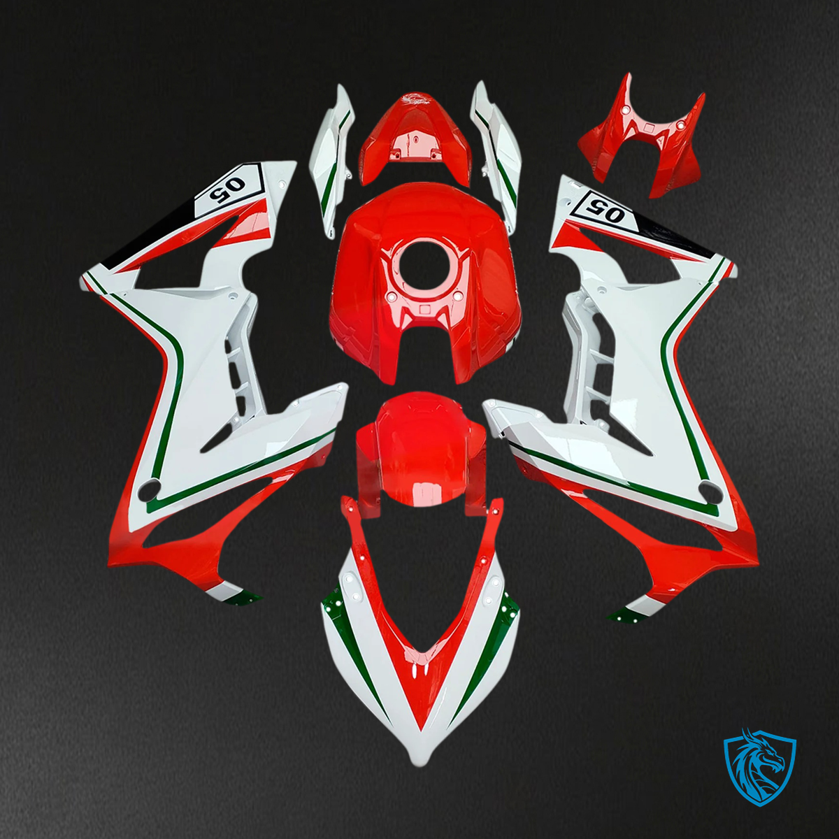 Honda CBR650R (2019-2020) White & Red - Fairing Kit