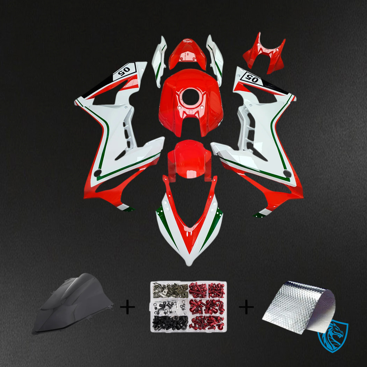 Honda CBR650R (2019-2020) White & Red - Fairing Kit